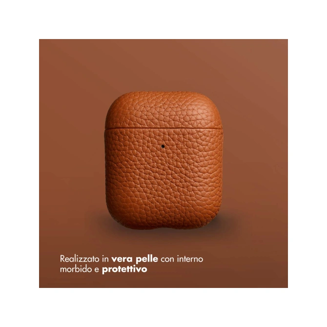 Accezz Echt Leren Case Apple Airpods 1 / 2 - Cognac Accezz Echt Leren Case Apple Airpods 1 / 2 - Cognac