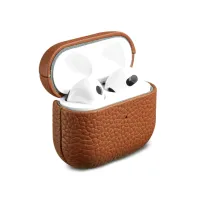 Accezz Echt Leren Case  Apple Airpods 3 - Cognac