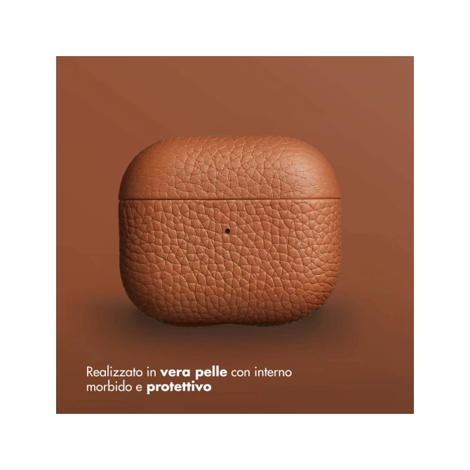 Accezz Echt Leren Case  Apple Airpods 3 - Cognac