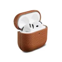Accezz Echt Leren Case  Apple Airpods 4 - Cognac