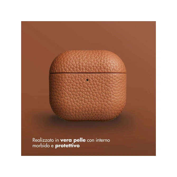 Accezz Echt Leren Case  Apple Airpods 4 - Cognac