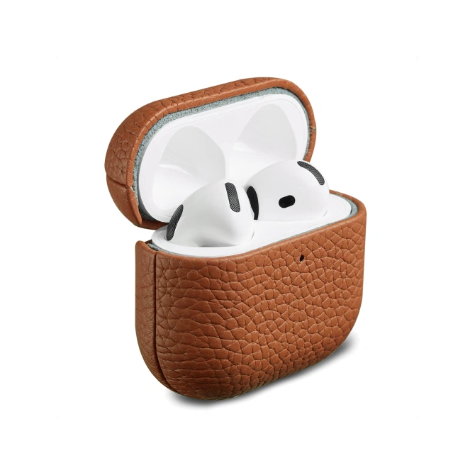 Accezz Echt Leren Case  Apple Airpods 4 - Cognac