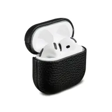 Accezz Echt Leren Case  Apple Airpods 4 - Zwart