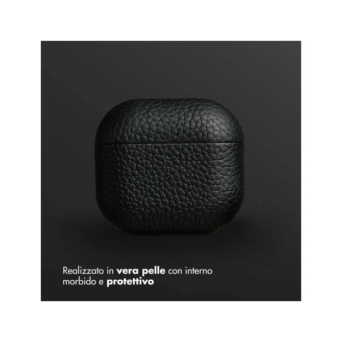 Accezz Echt Leren Case  Apple Airpods 4 - Zwart