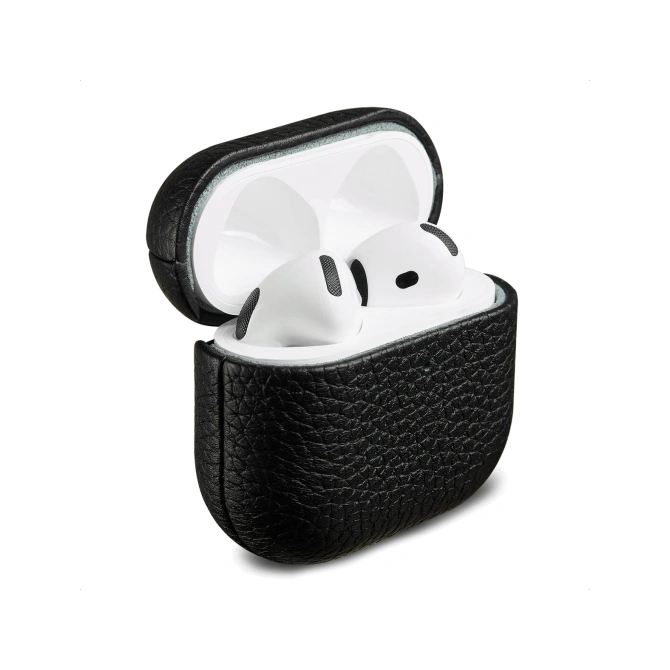 Accezz Echt Leren Case  Apple Airpods 4 - Zwart