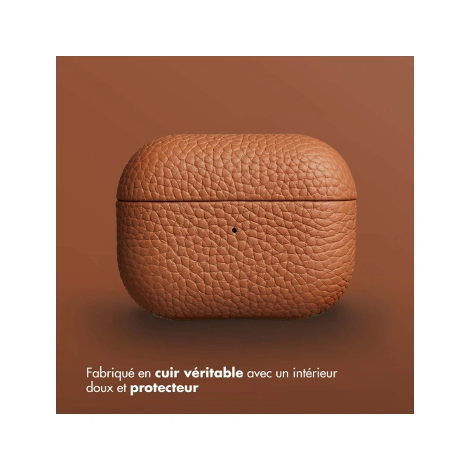 Accezz Echt Leren Case  Apple AirPods Pro 2 - Cognac