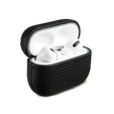 Accezz Echt Leren Case  Apple AirPods Pro 2 - Zwart