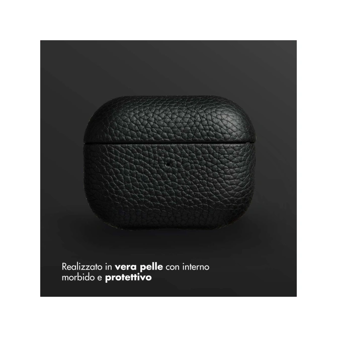 Accezz Echt Leren Case  Apple AirPods Pro 2 - Zwart