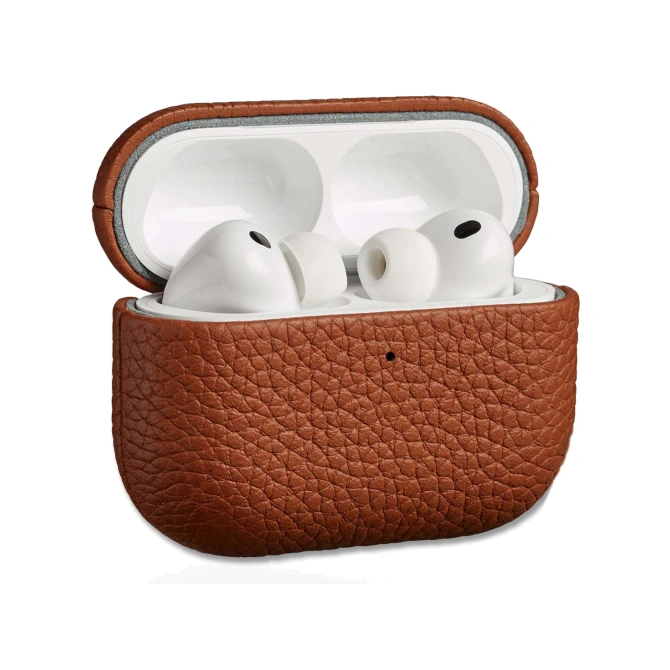 Accezz Echt Leren Case  Apple Airpods Pro 3 - Cognac