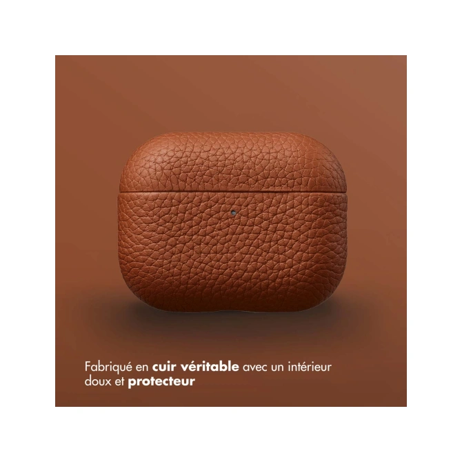 Accezz Echt Leren Case  Apple Airpods Pro 3 - Cognac