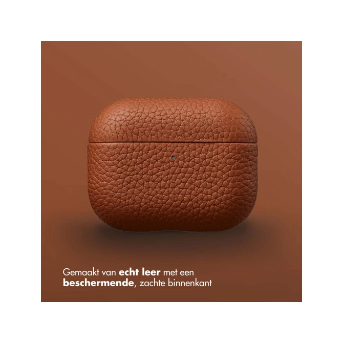 Accezz Echt Leren Case  Apple Airpods Pro 3 - Cognac