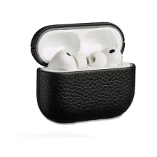 Accezz Echt Leren Case  Apple Airpods Pro 3 - Zwart