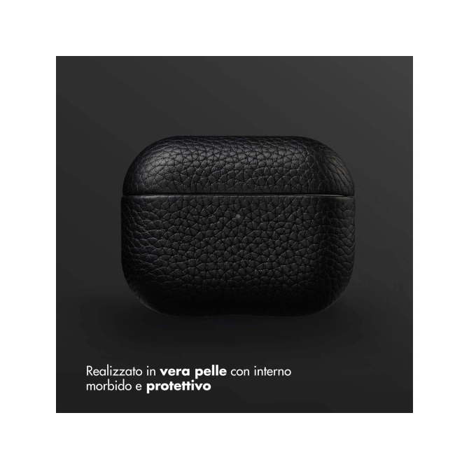 Accezz Echt Leren Case  Apple Airpods Pro 3 - Zwart