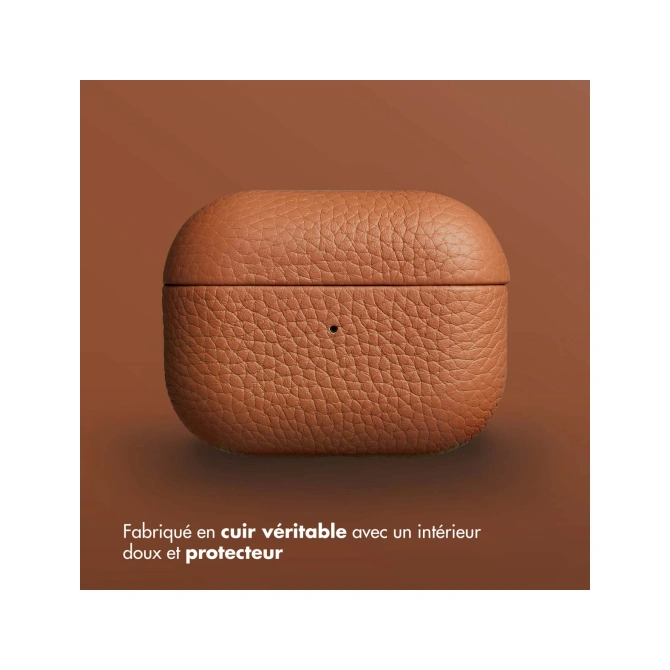 Accezz Echt Leren Case  Apple Airpods Pro - Cognac