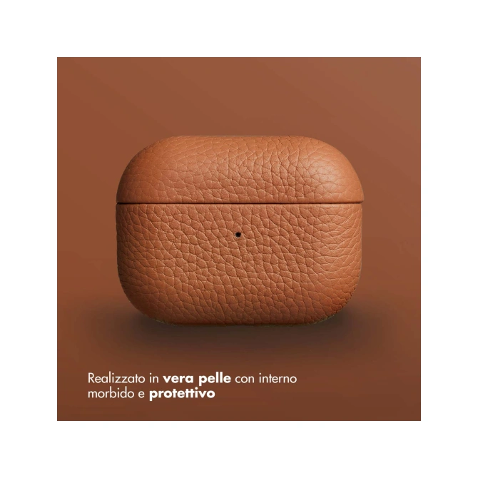 Accezz Echt Leren Case  Apple Airpods Pro - Cognac