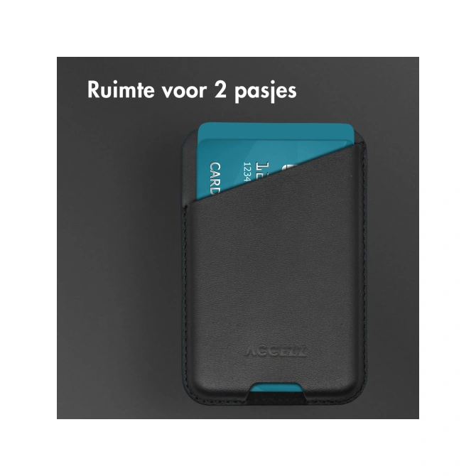 Accezz Echt leren hoesje + MagSafe Wallet Apple iPhone 16 - Onyx Black