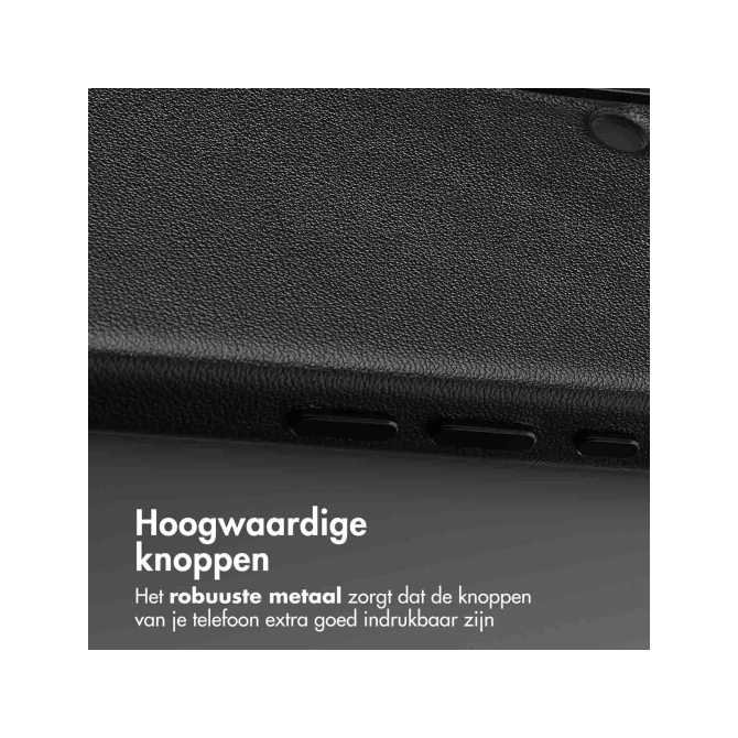 Accezz Echt leren hoesje + MagSafe Wallet Apple iPhone 16 - Onyx Black