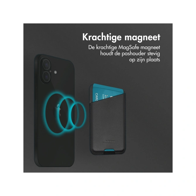 Accezz Echt leren hoesje + MagSafe Wallet Apple iPhone 16 Pro Max - Onyx Black