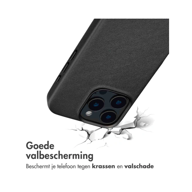 Accezz Echt leren hoesje + MagSafe Wallet Apple iPhone 16 Pro - Onyx Black