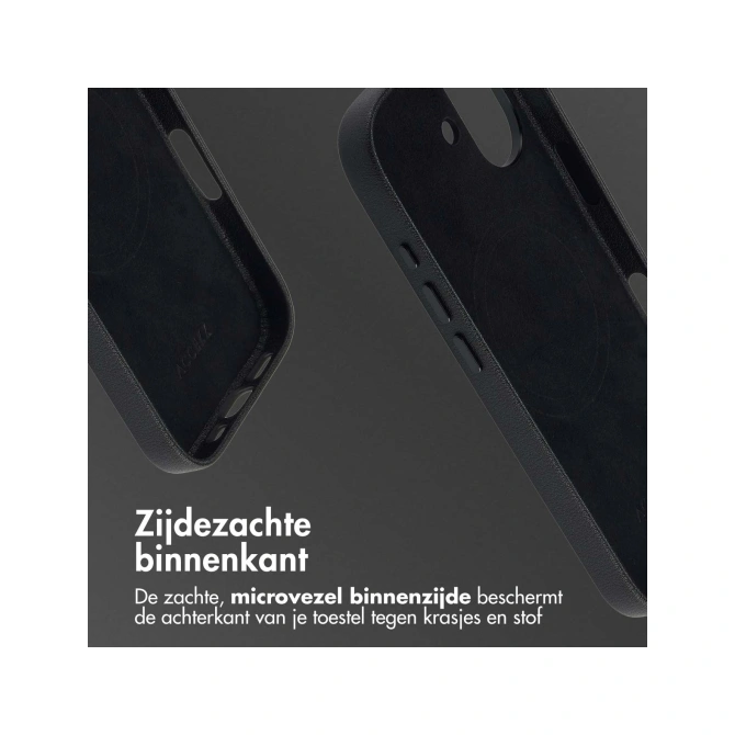 Accezz Echt leren hoesje + MagSafe Wallet Apple iPhone 17 - Onyx Black