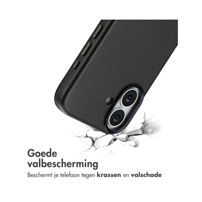 Accezz Echt leren hoesje + MagSafe Wallet Apple iPhone 17 - Onyx Black