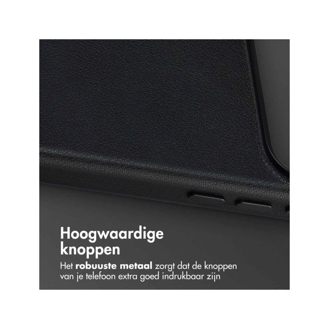 Accezz Echt leren hoesje + MagSafe Wallet Apple iPhone 17 Pro Max - Onyx Black