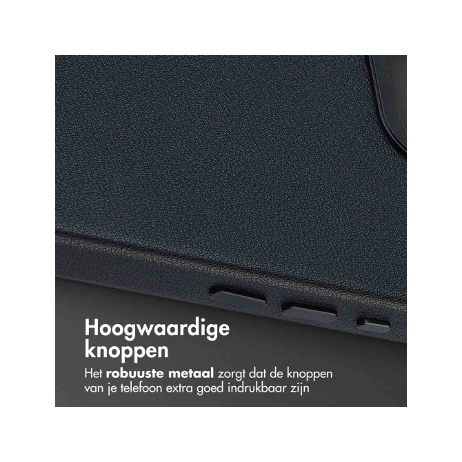 Accezz Echt leren hoesje + MagSafe Wallet Apple iPhone 17e / 16e - Onyx Black