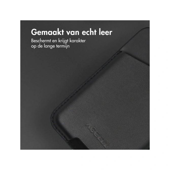 Accezz Echt leren hoesje + MagSafe Wallet Apple iPhone Air - Onyx Black
