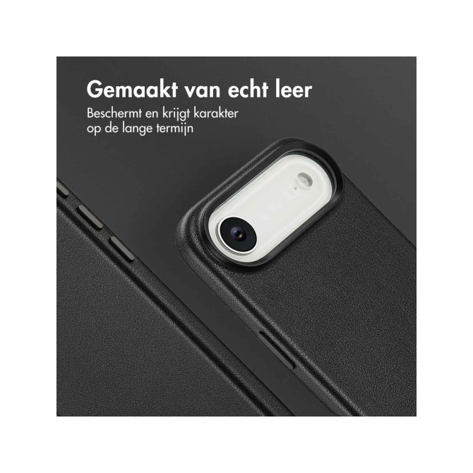 Accezz Echt leren hoesje + MagSafe Wallet Apple iPhone Air - Onyx Black