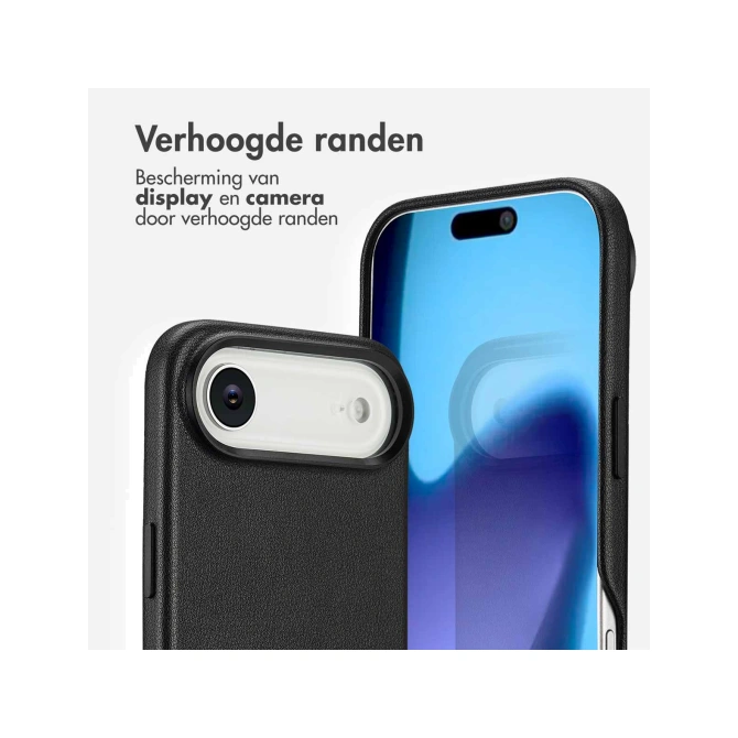 Accezz Echt leren hoesje + MagSafe Wallet Apple iPhone Air - Onyx Black