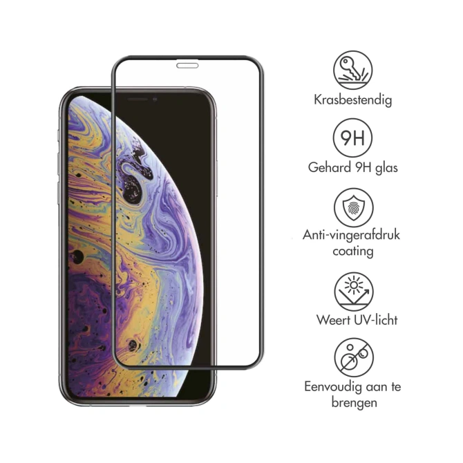 Accezz Gehard Glas Full Cover Screenprotector Apple iPhone 11 Pro Max / Xs Max