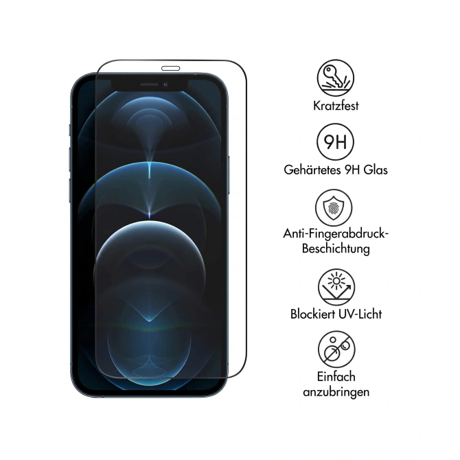 Accezz Gehard Glas Full Cover Screenprotector Apple iPhone 12 Pro Max