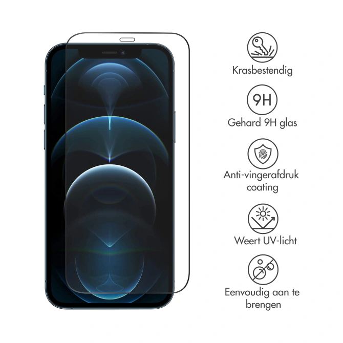 Accezz Gehard Glas Full Cover Screenprotector Apple iPhone 12 Pro Max