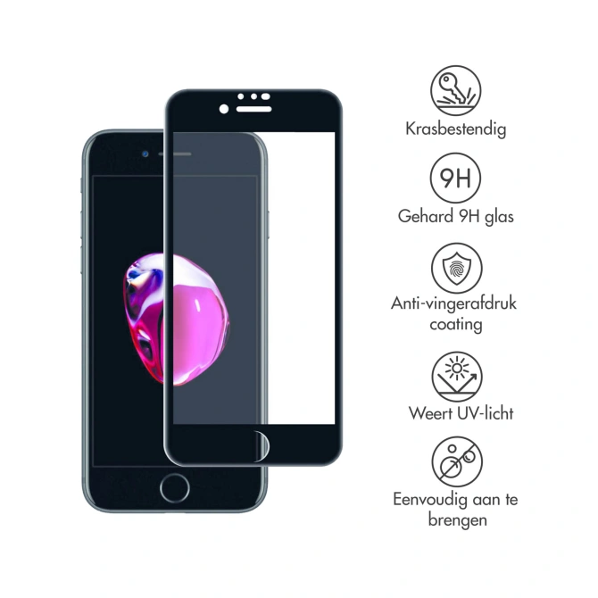 Accezz Gehard Glas Full Cover Screenprotector Apple iPhone SE (2022 / 2020)