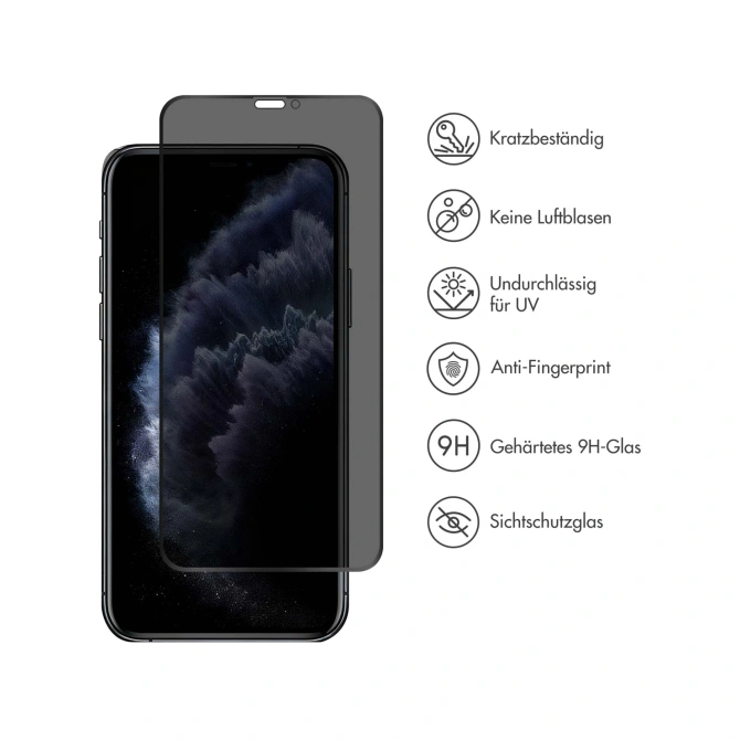 Accezz Gehard Glas Privacy Screenprotector Apple iPhone 11 Pro / Xs / X