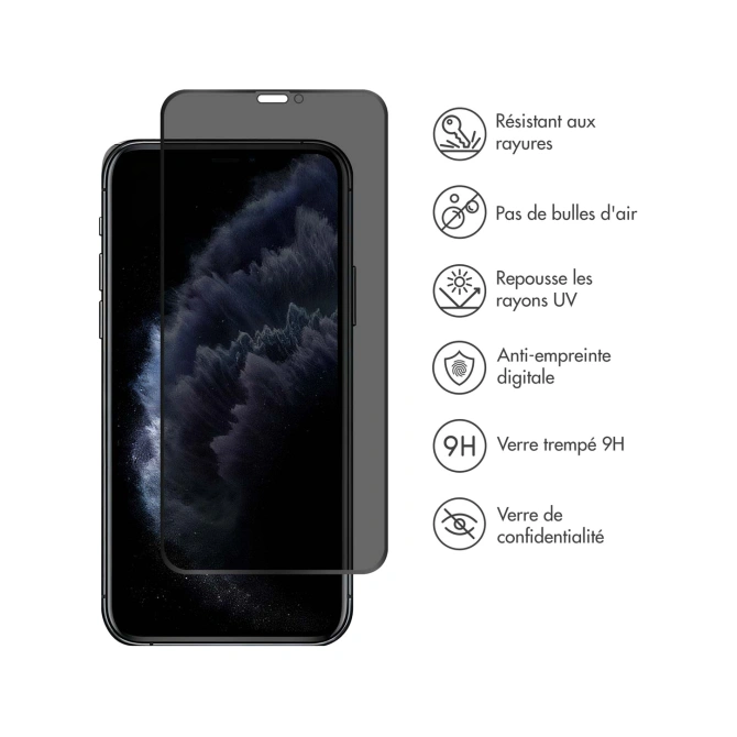 Accezz Gehard Glas Privacy Screenprotector Apple iPhone 11 Pro / Xs / X