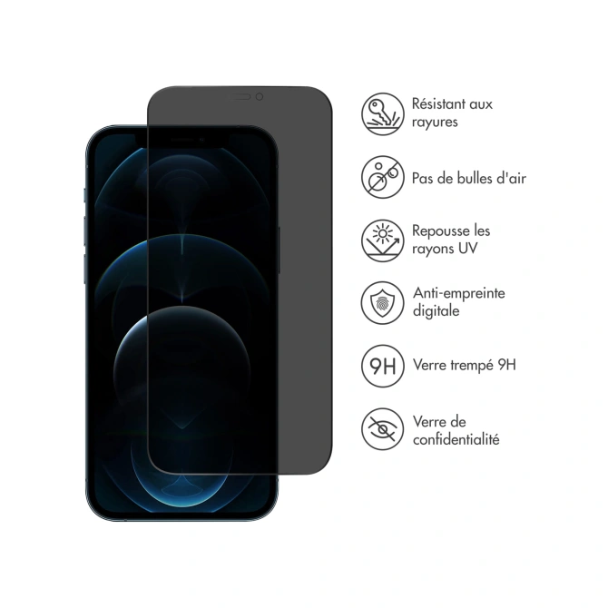 Accezz Gehard Glas Privacy Screenprotector Apple iPhone 12 (Pro)