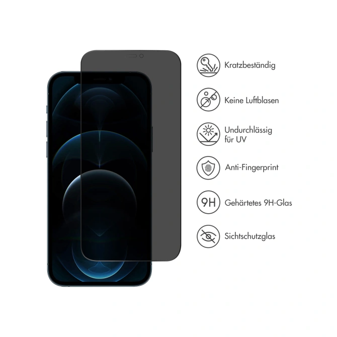 Accezz Gehard Glas Privacy Screenprotector Apple iPhone 12 Pro Max