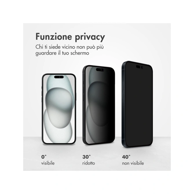 Accezz Gehard Glas Privacy Screenprotector Apple iPhone 14 Pro / 15 / 16
