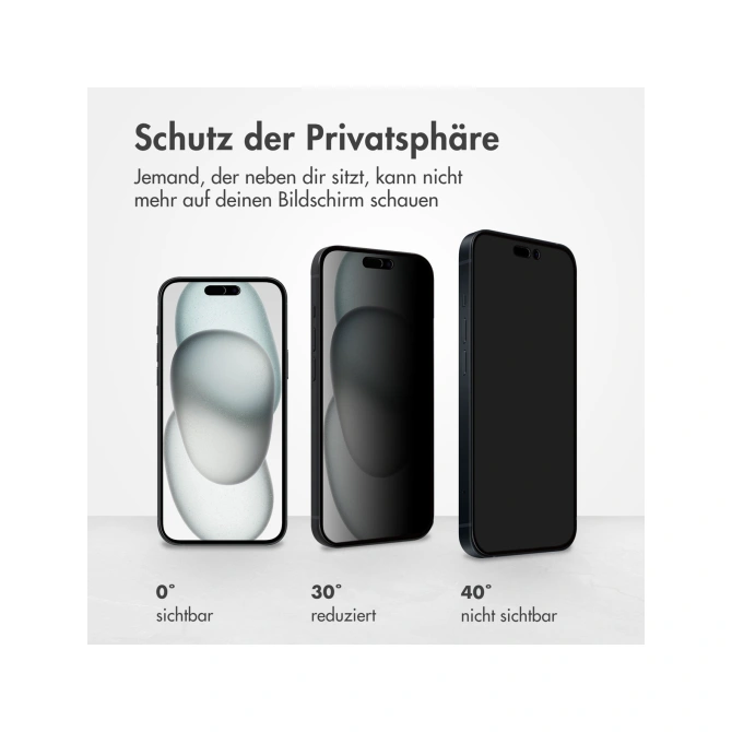Accezz Gehard Glas Privacy Screenprotector Apple iPhone 14 Pro / 15 / 16