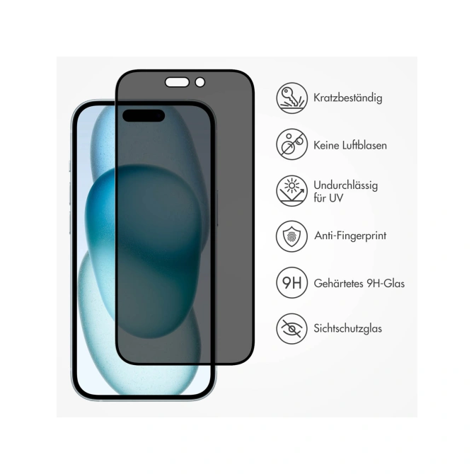Accezz Gehard Glas Privacy Screenprotector Apple iPhone 14 Pro Max / 15 Plus / 16 Plus