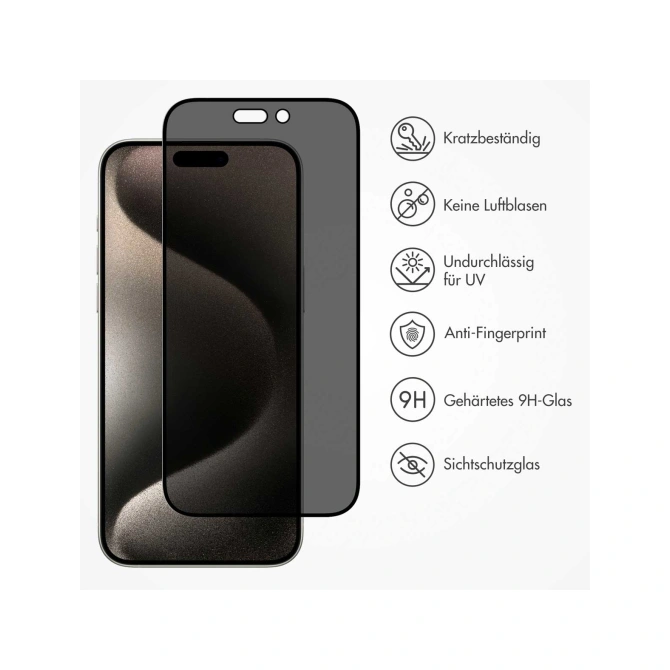 Accezz Gehard Glas Privacy Screenprotector Apple iPhone 15 Pro