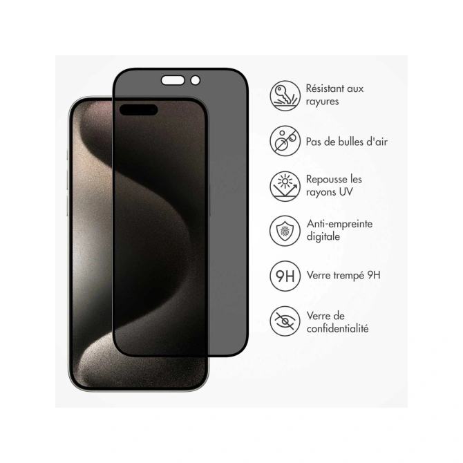 Accezz Gehard Glas Privacy Screenprotector Apple iPhone 15 Pro