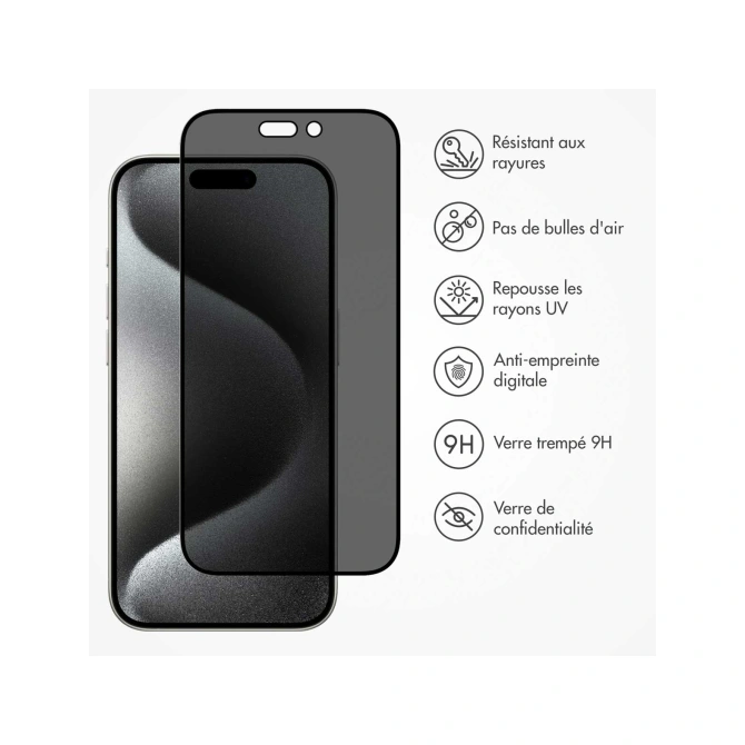 Accezz Gehard Glas Privacy Screenprotector Apple iPhone 15 Pro Max