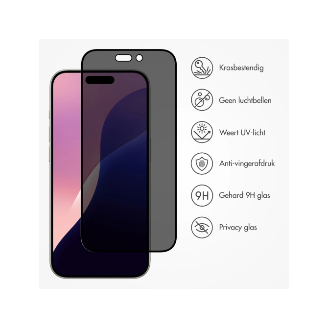 Accezz Gehard Glas Privacy Screenprotector Apple iPhone 16 Pro Max / 17 Pro Max
