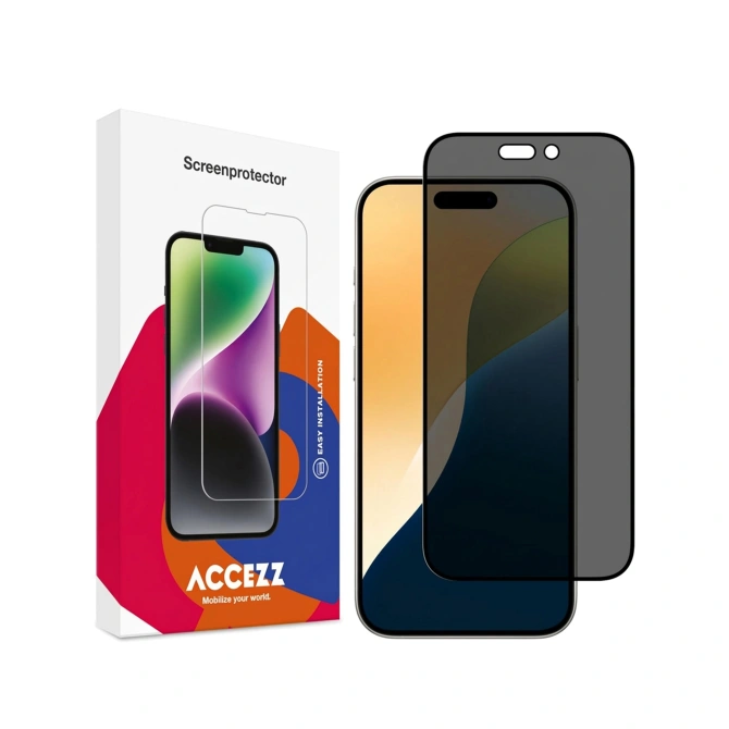 Accezz Gehard Glas Privacy Screenprotector Apple iPhone 17 / 17 Pro / 16 Pro
