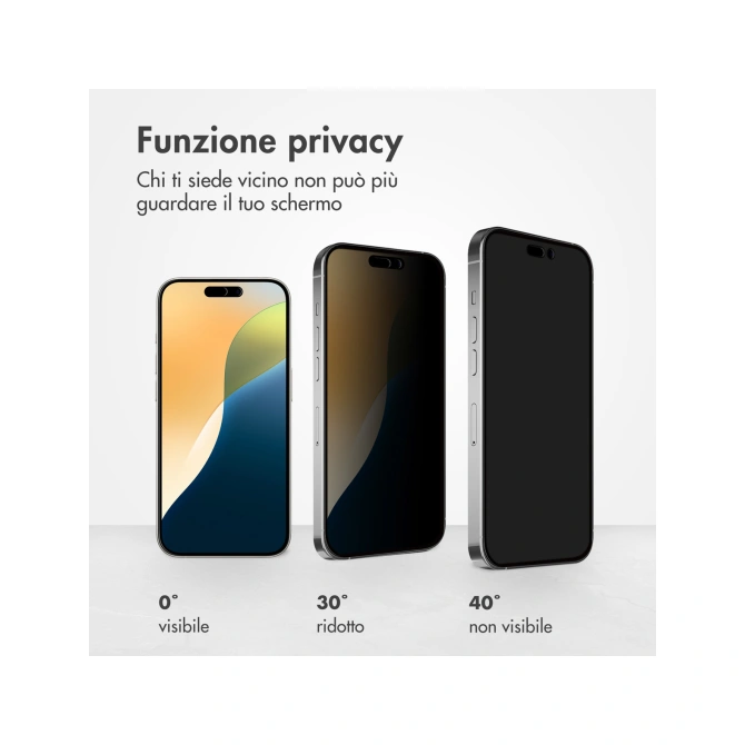 Accezz Gehard Glas Privacy Screenprotector Apple iPhone 17 / 17 Pro / 16 Pro