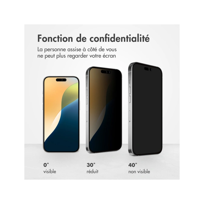 Accezz Gehard Glas Privacy Screenprotector Apple iPhone 17 / 17 Pro / 16 Pro