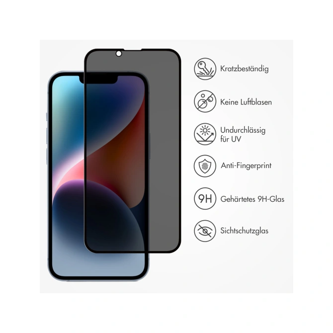 Accezz Gehard Glas Privacy Screenprotector Apple iPhone 17e / 16e / 14 / 13 / 13 Pro