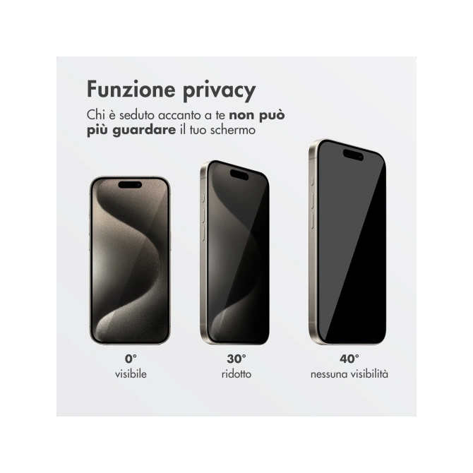 Accezz Gehard Glas Privacy Screenprotector + Applicator Apple iPhone 15 Pro